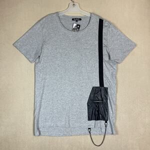 Ron Tomson RNT23 T Shirt Mens L Gray Short Sleeve‎ Round Neck Stretch Designer